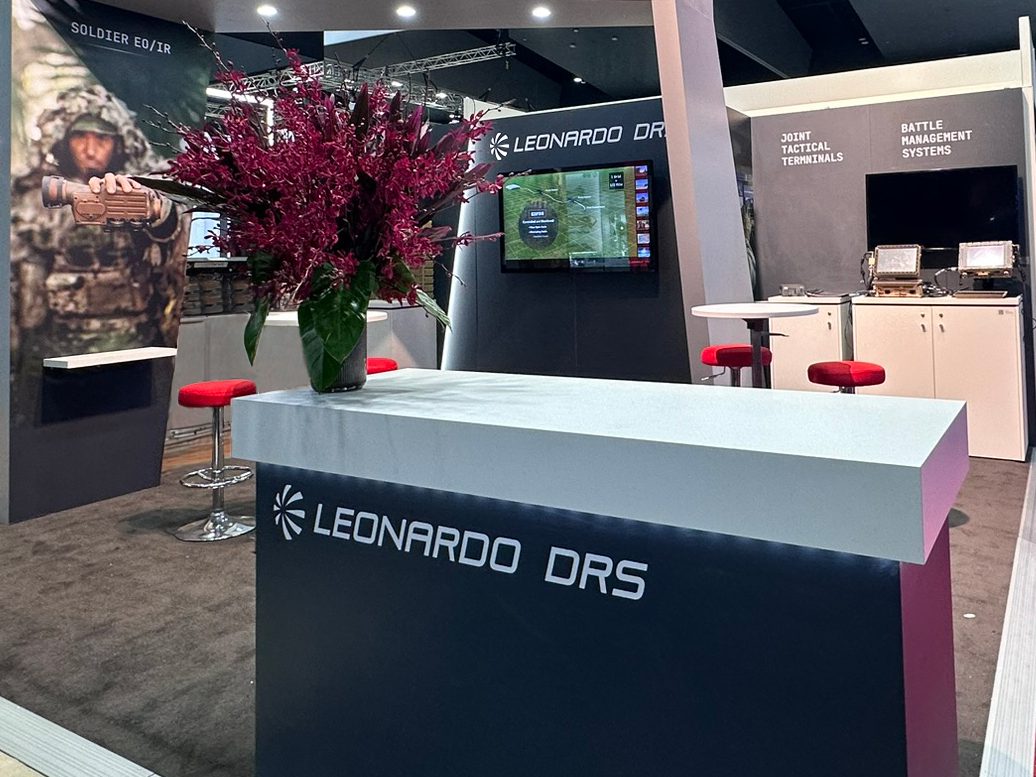 Leonardo DRS booth at Land Forces 2024 in Australia